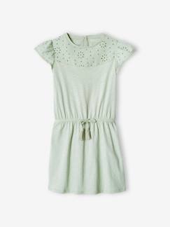 Robe fille détails en broderie anglaise -Robe fille détails en broderie anglaise