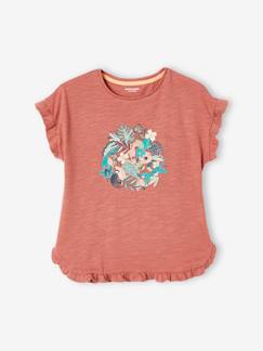 Tee-shirt volanté motif à sequins fille -Tee-shirt volanté motif à sequins fille