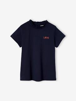 T-shirt col en broderie anglaise personnalisable fille manches courtes -T-shirt col en broderie anglaise personnalisable fille manches courtes