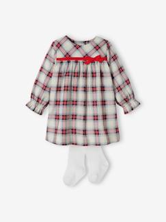 Robe à carreaux bébé et son collant assorti -Robe à carreaux bébé et son collant assorti