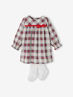 Bébé-Ensemble-Robe à carreaux bébé et son collant assorti