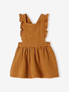 Robe-salopette en gaze de coton bébé Robe-salopette en gaze de coton bébé