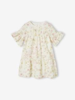 Robe de cérémonie volantée motifs fleurs fille Fille-Robe de cérémonie volantée motifs fleurs fille