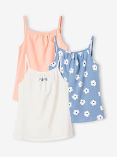 Lot de 3 débardeurs Basics à fines bretelles fille -Lot de 3 débardeurs Basics à fines bretelles fille