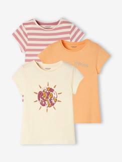 Lot de 3 T-shirts assortis fille détails irisés -Lot de 3 T-shirts assortis fille détails irisés