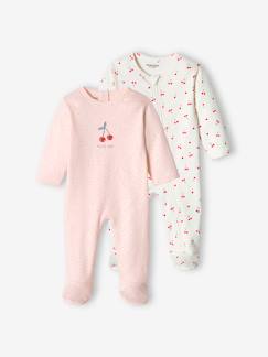 Lot de 2 dors-bien "cerise" bébé fille interlock -Lot de 2 dors-bien "cerise" bébé fille interlock