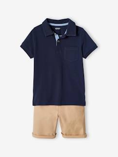 Ensemble polo maille piquée et bermuda garçon Garçon-Ensemble polo maille piquée et bermuda garçon