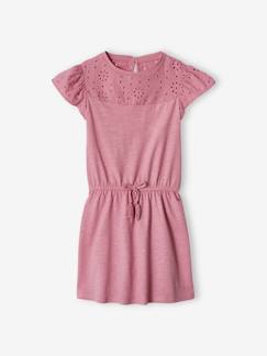 Mädchen Kleid mit Lochstickerei -Mädchen Kleid mit Lochstickerei