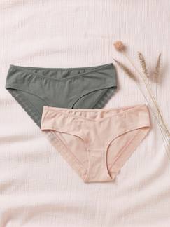 Lot de 2 shorties de grossesse coton stretch et dentelle Lot de 2 shorties de grossesse coton stretch et dentelle