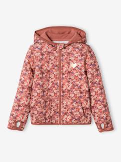 Sweat de sport zippé imprimé fleurs en matière technique -Sweat de sport zippé imprimé fleurs en matière technique