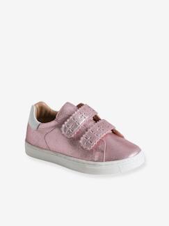 Baskets scratchées cuir fille collection maternelle Chaussures-Chaussures fille 23-38-Baskets, tennis-Baskets scratchées cuir fille collection maternelle