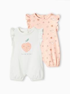 Lot de 2 combishorts "fruits" bébé -Lot de 2 combishorts "fruits" bébé