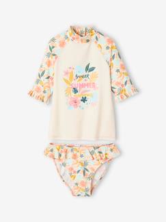 Ensemble de bain anti-UV fille T-shirt + culotte -Ensemble de bain anti-UV fille T-shirt + culotte