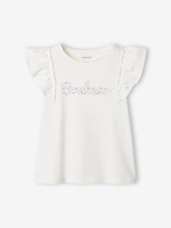 Tee-shirt volanté fille. Fille-Tee-shirt volanté fille.