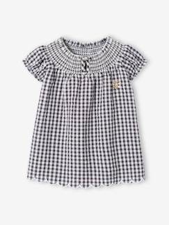 Robe vichy bébé avec smocks -Robe vichy bébé avec smocks