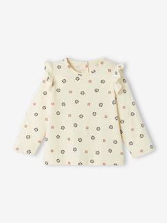 T-shirt fleuri bébé avec volant -T-shirt fleuri bébé avec volant