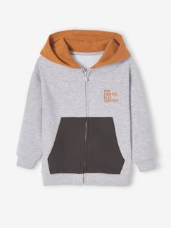 Sweat zippé à capuche sport color block garçon -Sweat zippé à capuche sport color block garçon