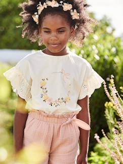 T-shirt motif couronne détails irisés fille Fille-T-shirt motif couronne détails irisés fille