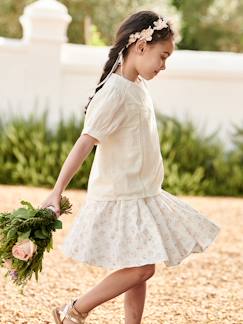 Jupe de cérémonie à fleurs fille Fille-Jupe de cérémonie à fleurs fille