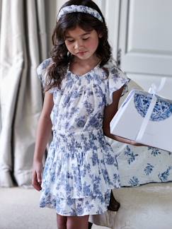 Blouse de cérémonie motif poétique fille Fille-Blouse de cérémonie motif poétique fille