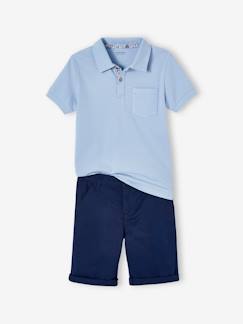 Ensemble polo maille piquée et bermuda garçon Garçon-Ensemble polo maille piquée et bermuda garçon