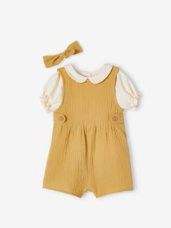 Ensemble 3 pièces bébé T-shirt, combinaison et bandeau personnalisable -Ensemble 3 pièces bébé T-shirt, combinaison et bandeau personnalisable