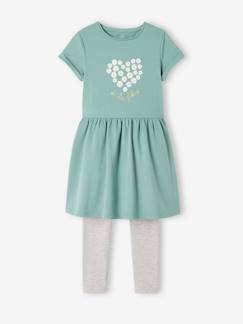 Ensemble 2 pièces robe et legging fille détails irisés -Ensemble 2 pièces robe et legging fille détails irisés