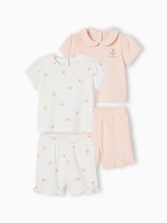 Lot de 2 pyjamas bébé 2 pièces nid d'abeille -Lot de 2 pyjamas bébé 2 pièces nid d'abeille