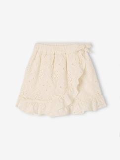 Jupe à volants en broderie anglaise fille -Jupe à volants en broderie anglaise fille