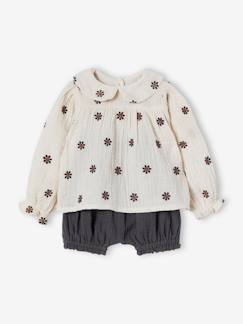 Ensemble 2 pièces bébé blouse et bloomer -Ensemble 2 pièces bébé blouse et bloomer