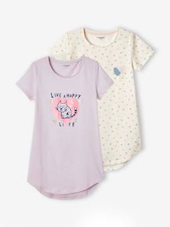 Lot de 2 chemises de nuit coeurs -Lot de 2 chemises de nuit coeurs