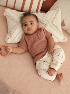 Ensemble bébé en gaze de coton tee-shirt + pantalon -Ensemble bébé en gaze de coton tee-shirt + pantalon