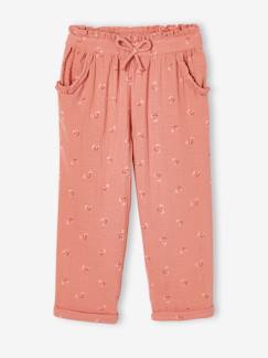 Mädchen 3/4-Hose mit Blumenprint, Musselin -Mädchen 3/4-Hose mit Blumenprint, Musselin