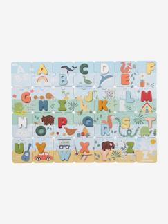 Spielzeug-Lernspiele-Kinder 2-in-1 ABC-Puzzle, Pappe/Holz FSC®