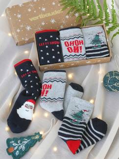 Garçon-Sous-vêtement-Coffret de 3 paires de mi-chaussettes de Noël garçon