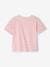 Geringeltes Mädchen T-Shirt mit Recycling-Baumwolle denim brut+rosa gestreift 