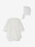 Ensemble cérémonie bébé : robe, bloomer et béguin blanc 
