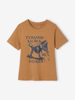 Junge-T-Shirt, Poloshirt, Unterziehpulli-Jungen T-Shirt mit Dino-Print, Recycling-Baumwolle