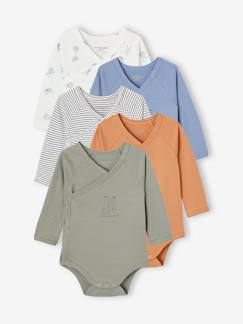 5er-Pack Baby Langarm-Bodys mit Tieren, Bio-Baumwolle Baby-Body-5er-Pack Baby Langarm-Bodys mit Tieren, Bio-Baumwolle
