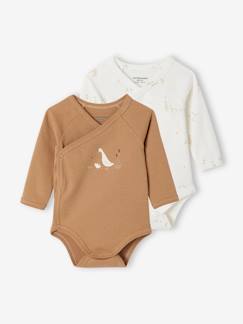 Bio-Kollektion: 2er-Pack Baby Wickelbodys mit langen Ärmeln Baby-Body-Bio-Kollektion: 2er-Pack Baby Wickelbodys mit langen Ärmeln
