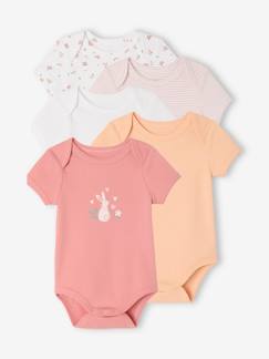 Bio-Kollektion: 5er-Pack Baby Bodys mit kurzen Ärmeln, Hase & Blumen Baby-Body-Bio-Kollektion: 5er-Pack Baby Bodys mit kurzen Ärmeln, Hase & Blumen