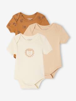 Bio-Kollektion: 3er-Pack Baby Bodys mit kurzen Ärmeln, Safari-Motive Baby-Body-Bio-Kollektion: 3er-Pack Baby Bodys mit kurzen Ärmeln, Safari-Motive