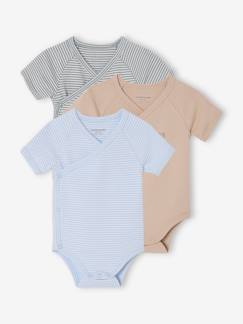 Bio-Kollektion: 3er-Pack Baby Kurzarm-Bodys in Wickelform PETIT COEUR Baby-Body-Bio-Kollektion: 3er-Pack Baby Kurzarm-Bodys in Wickelform PETIT COEUR