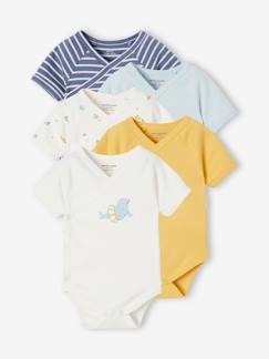 Bio-Kollektion: 5er-Pack Baby Kurzarm-Bodys in Wickelform Baby-Body-Bio-Kollektion: 5er-Pack Baby Kurzarm-Bodys in Wickelform