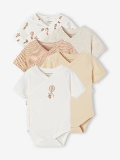 Bio-Kollektion: 5er-Pack Baby Kurzarm-Bodys mit Heissluftballon Baby-Body-Bio-Kollektion: 5er-Pack Baby Kurzarm-Bodys mit Heissluftballon