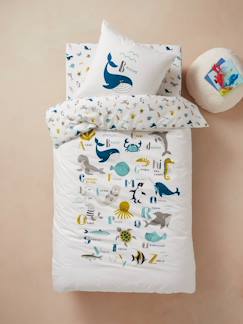 Parure Fourre de duvet + taie d'oreiller enfant ABECEDAIRE MARIN Linge de maison et décoration-Parure Fourre de duvet + taie d'oreiller enfant ABECEDAIRE MARIN