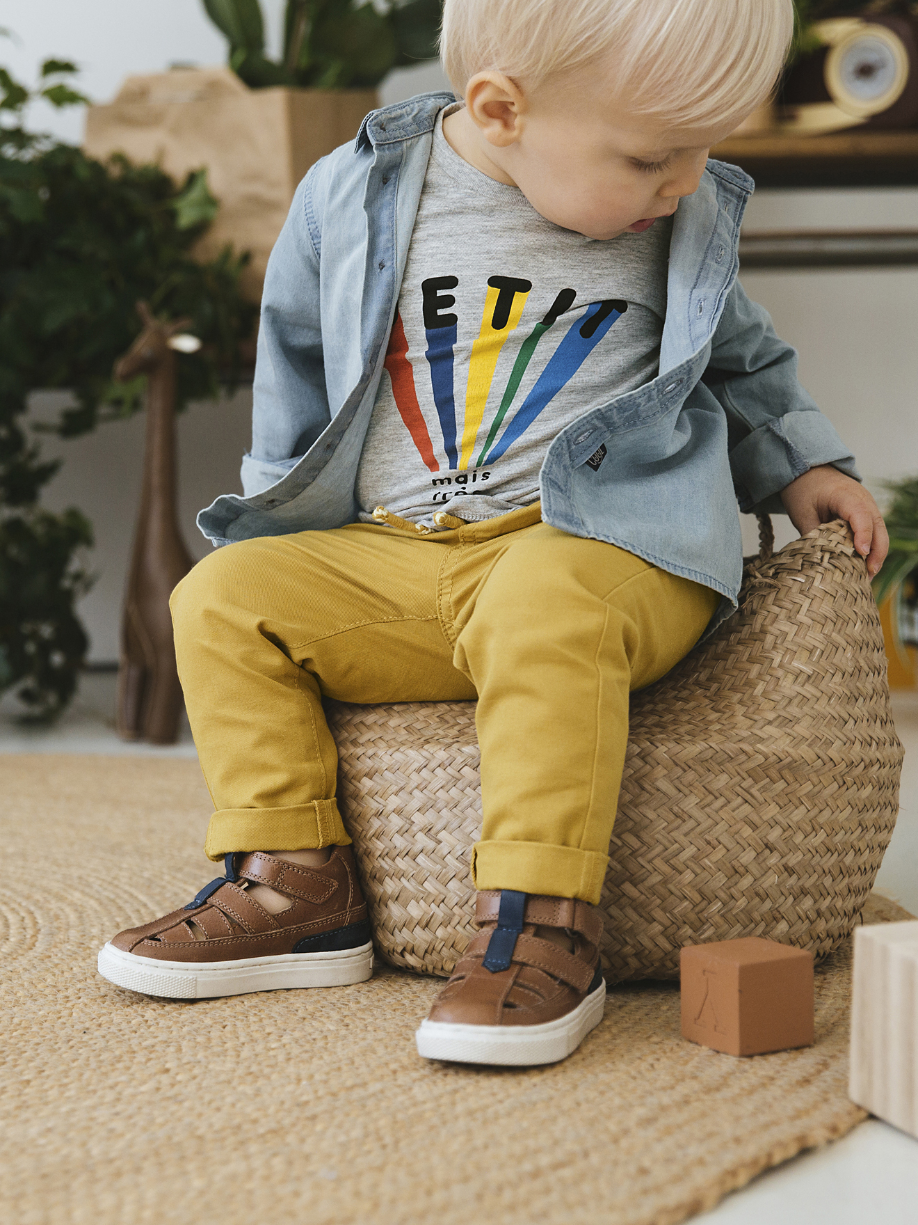 Chemise En Jean Bebe Garcon Denim Bleached Bebe