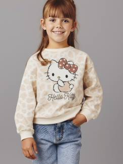 Mädchen-Pullover, Strickjacke, Sweatshirt-Mädchen Sweatshirt HELLO KITTY mit Leopardenprint