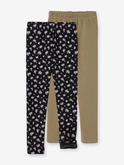 Fille-Lot 2 Leggings fille doublés maille polaire 