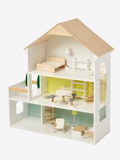 Spielzeug-Nachahmungsspiele-Haushalt, Atelier und Berufe-Puppenhaus "Freunde" aus Holz für Kinder
